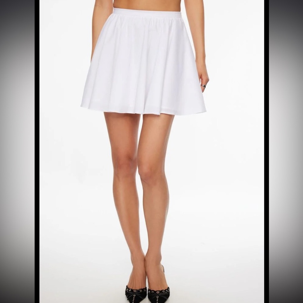 White Poplin Mini Skirt